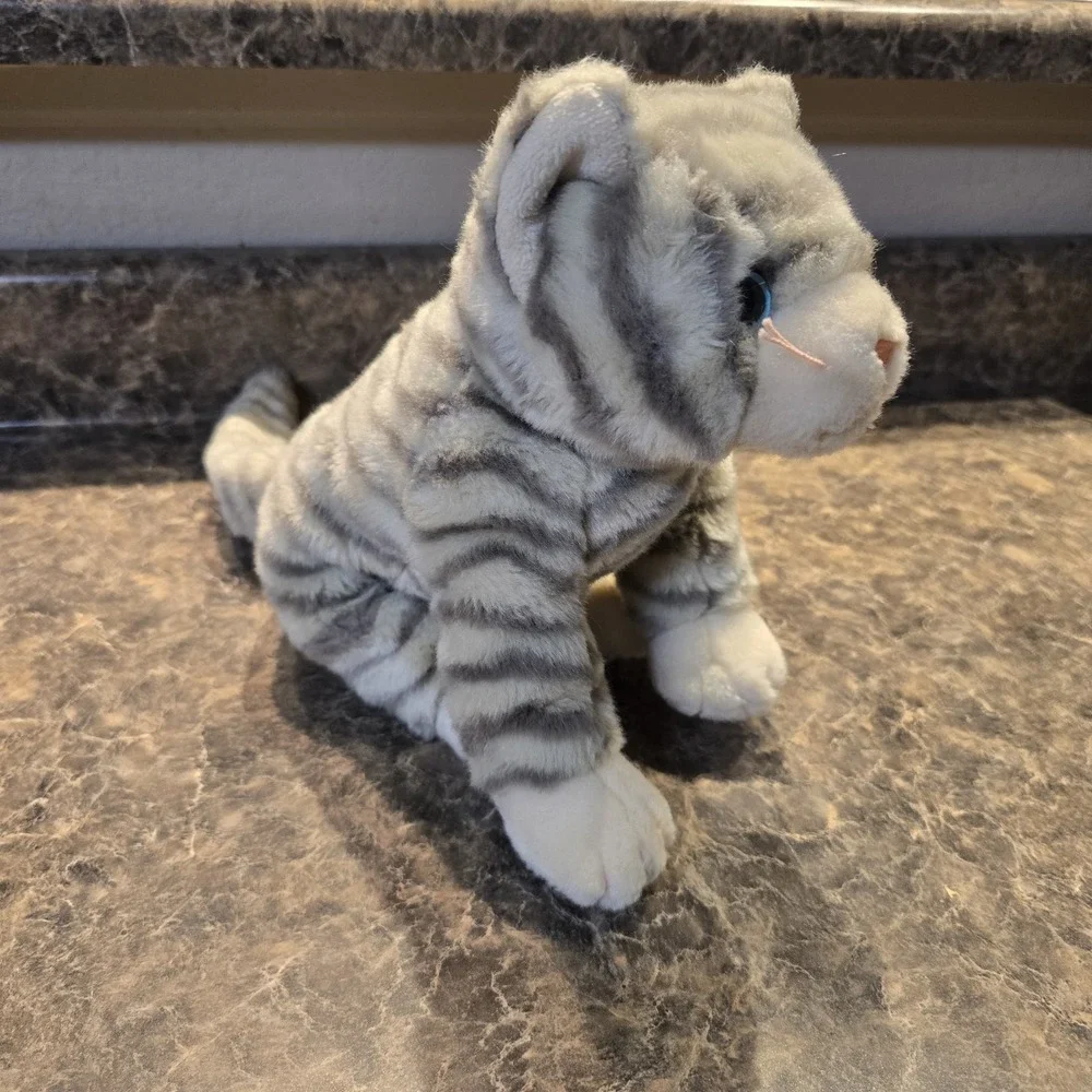 Ty Beanie Buddies Collection‎ Vintage Striped Cat Grey Beige 12